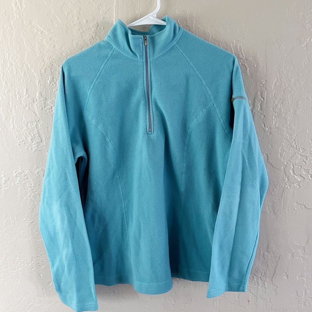 LL Bean Women’s Light Blue Fleece Pullover Sweatshirt - Picture 2 of 8